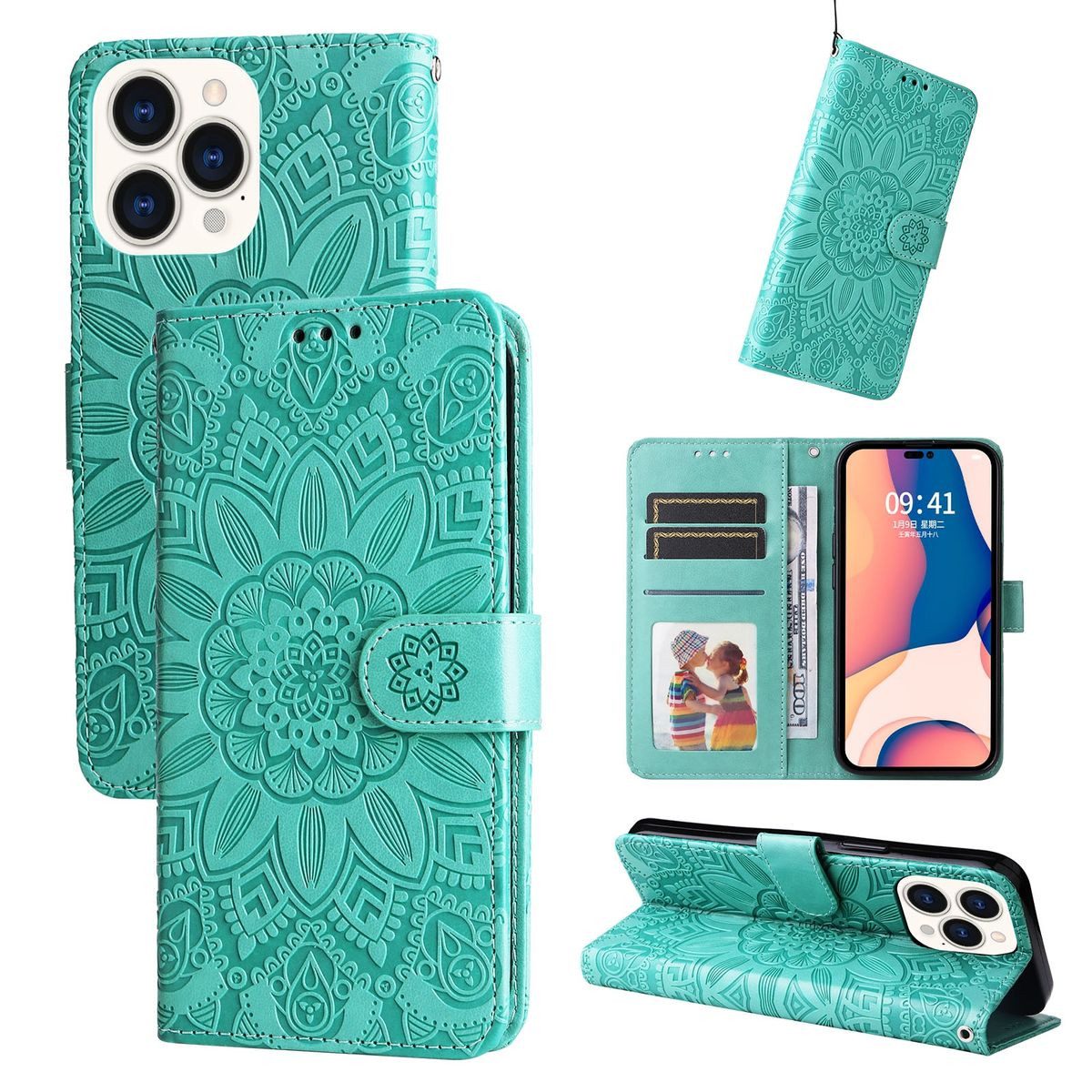 König Design Handyhülle Apple iPhone 14 Pro Max, Schutzhülle Schutztasche Case Cover Etuis Wallet Klapptasche Bookstyle