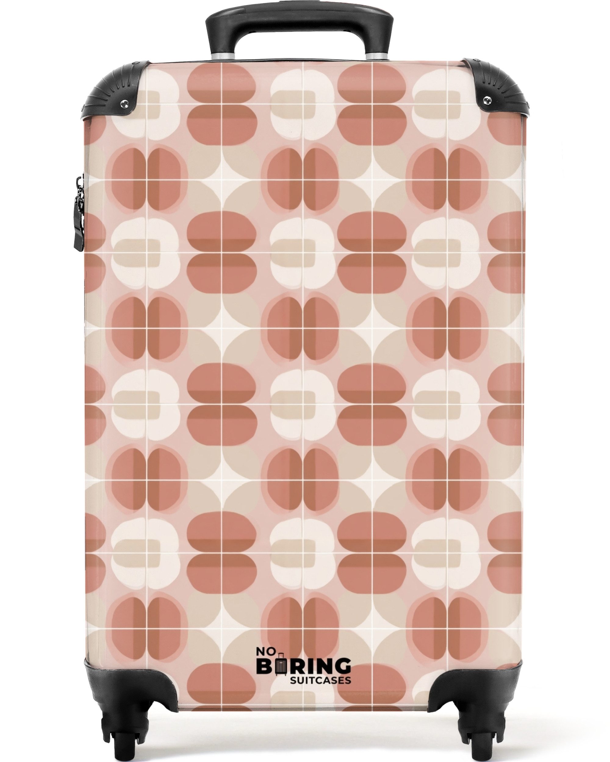 NoBoringSuitcases.com© Hartschalen-Trolley Retro - Klassisch - Rosa 55x35x20cm, Kinder Koffer Klein, Trolley Handgepäck, Reisekoffer