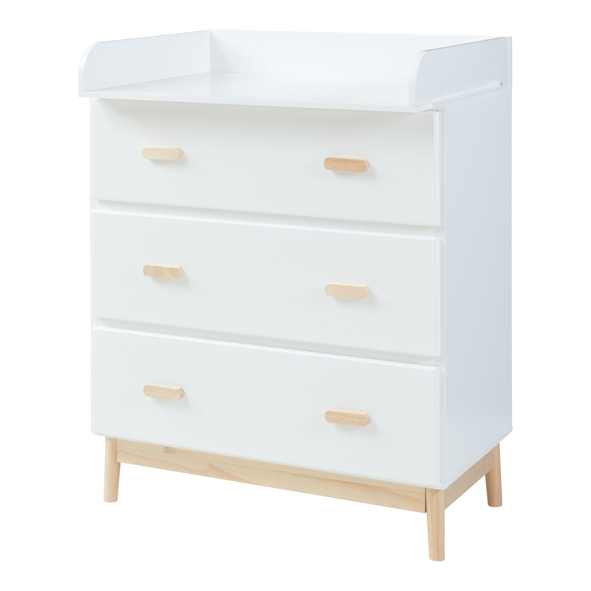 en.casa Wickelkommode, »Sarievn« mit abnehmbarer Wickelauflage 100 x 80 x 53 cm Weiß