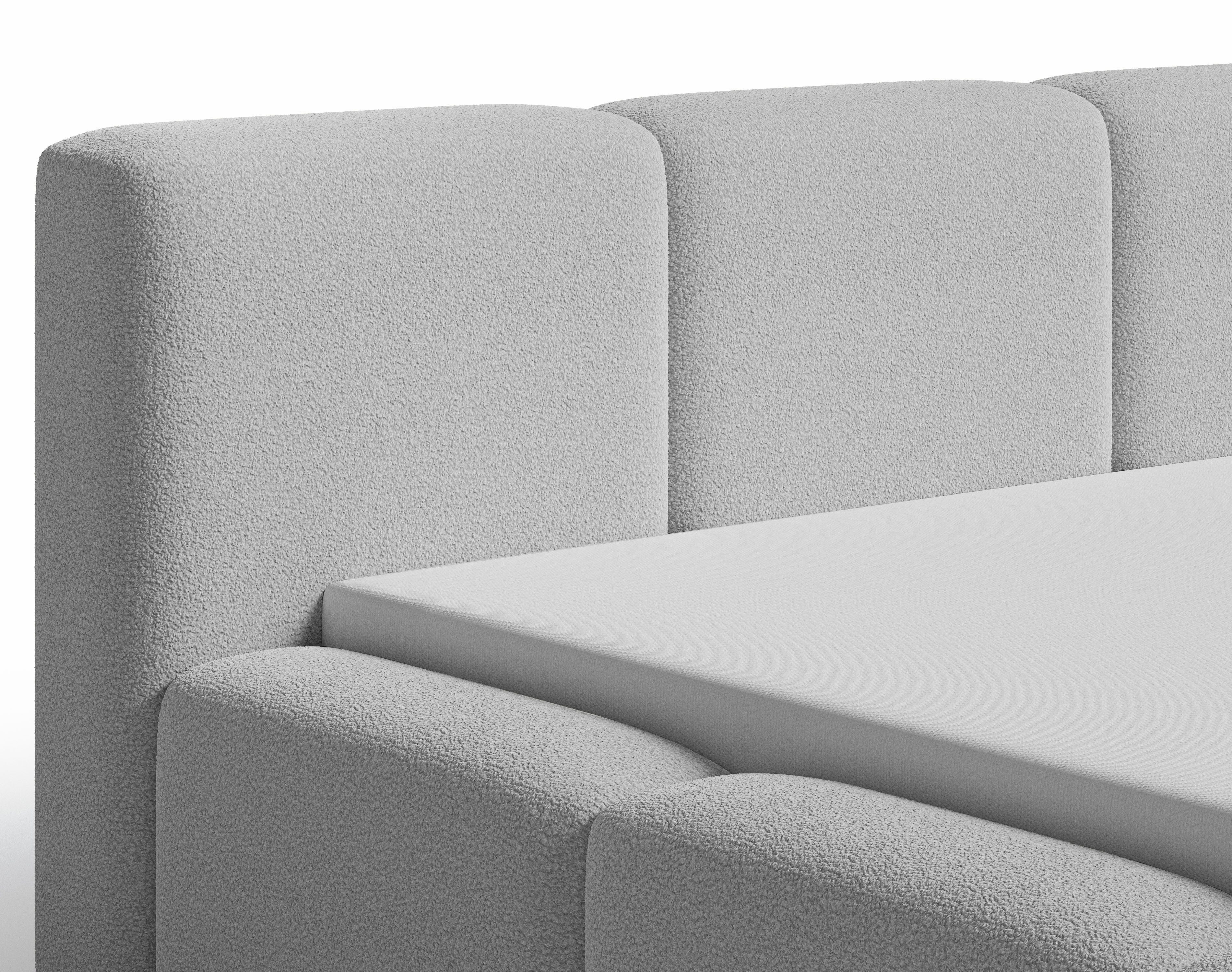 Chilly Möbel Polsterbett Como Grau Bouclé-Stoff günstig online kaufen
