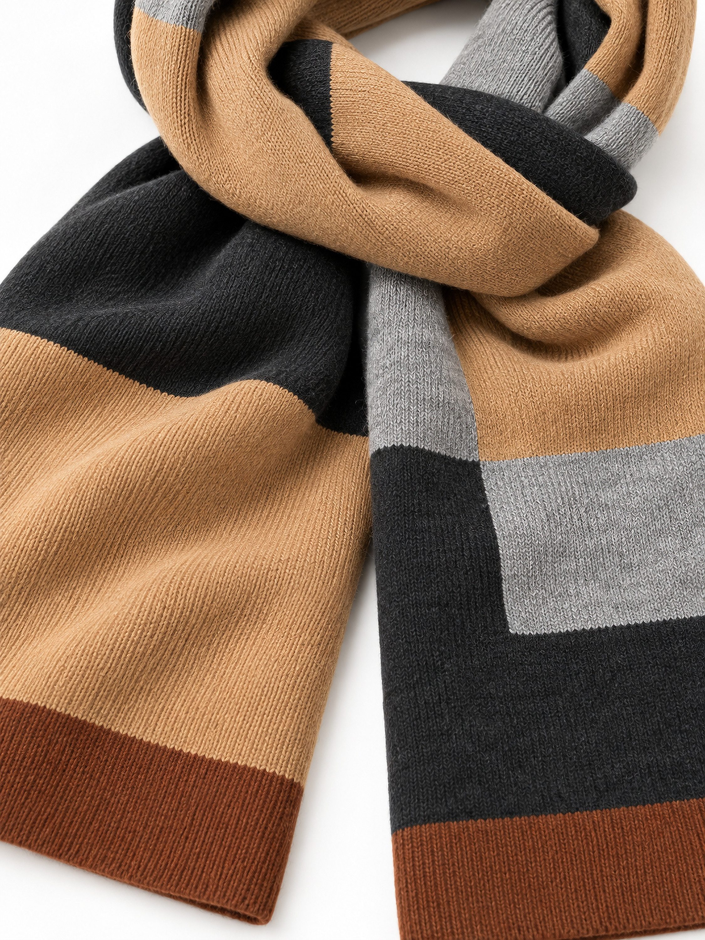 COLLEZIONE ALESSANDRO Wollschal Marmo, (1-St), mit schwarz-grau-braun Kombi, Made in Italy – Bild 3 von 3