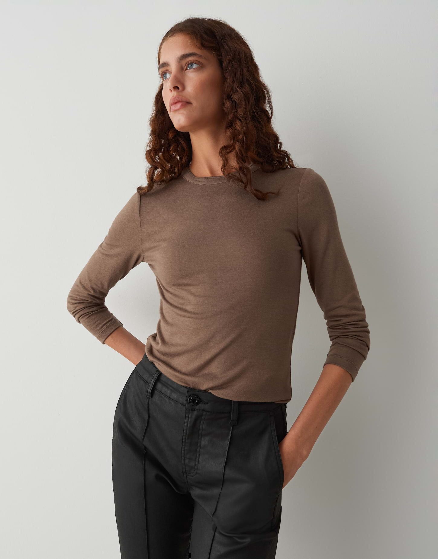 OPUS Langarmshirt SIFA aus Viskosemix figurbetont geschnitten, leichte Tran günstig online kaufen