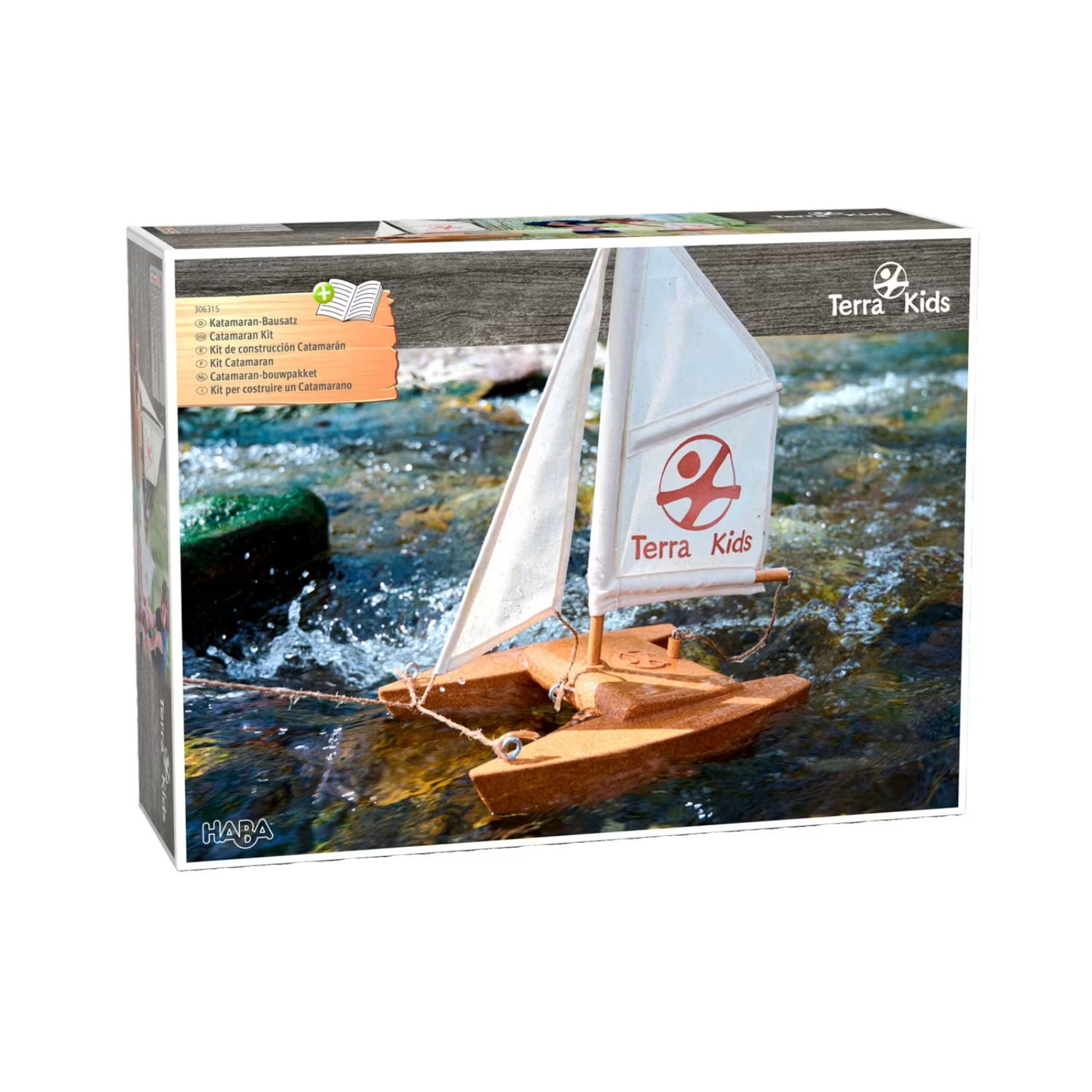 Haba Modellbausatz Terra Kids Katamaran-Bausatz, (Set, 12-tlg., 1), fördert die Feinmotorik, das räumliche Denken