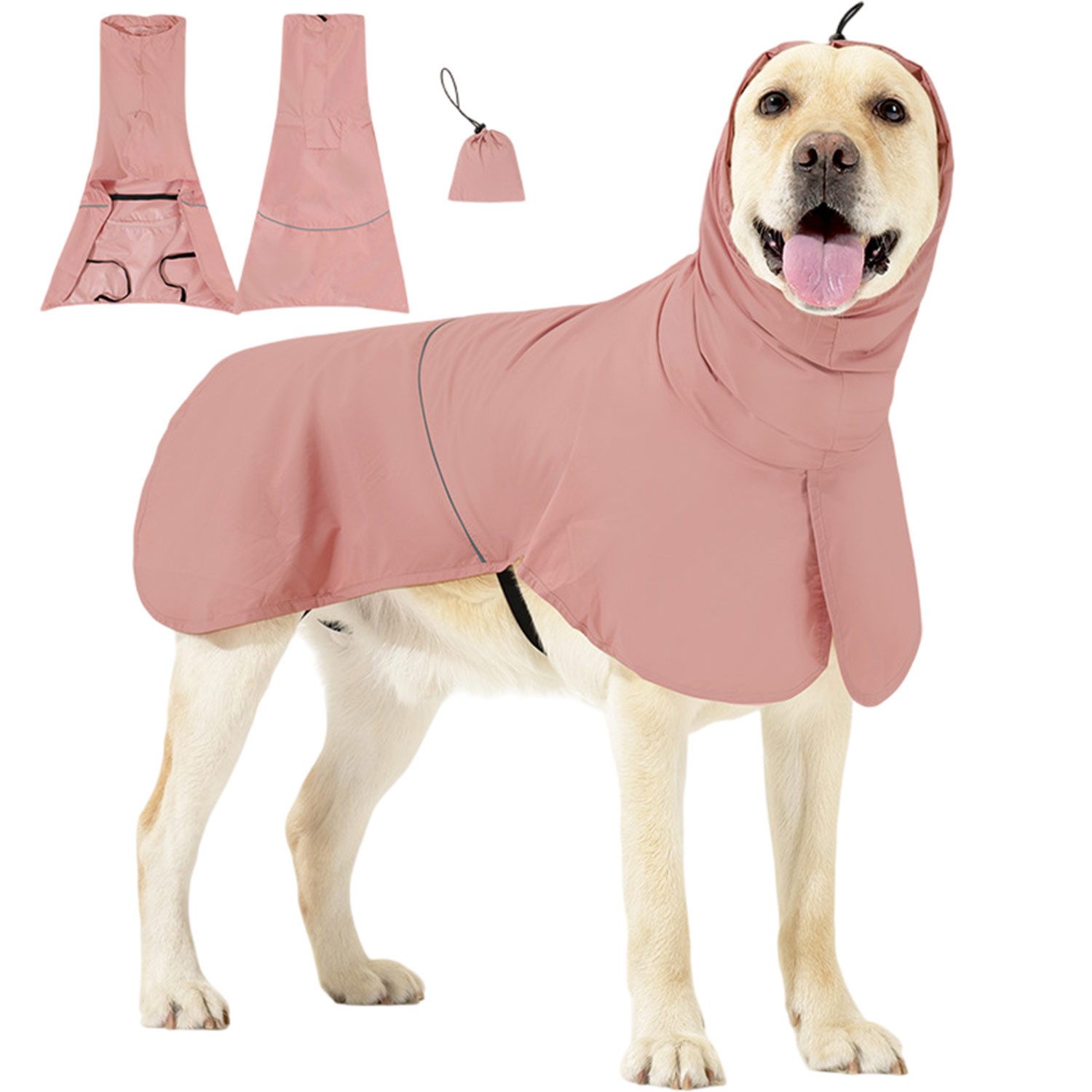 Hundejacke Hunde Regenjacke,Reflektierende,wasserdichte,mit Aufbewahrungstasche
