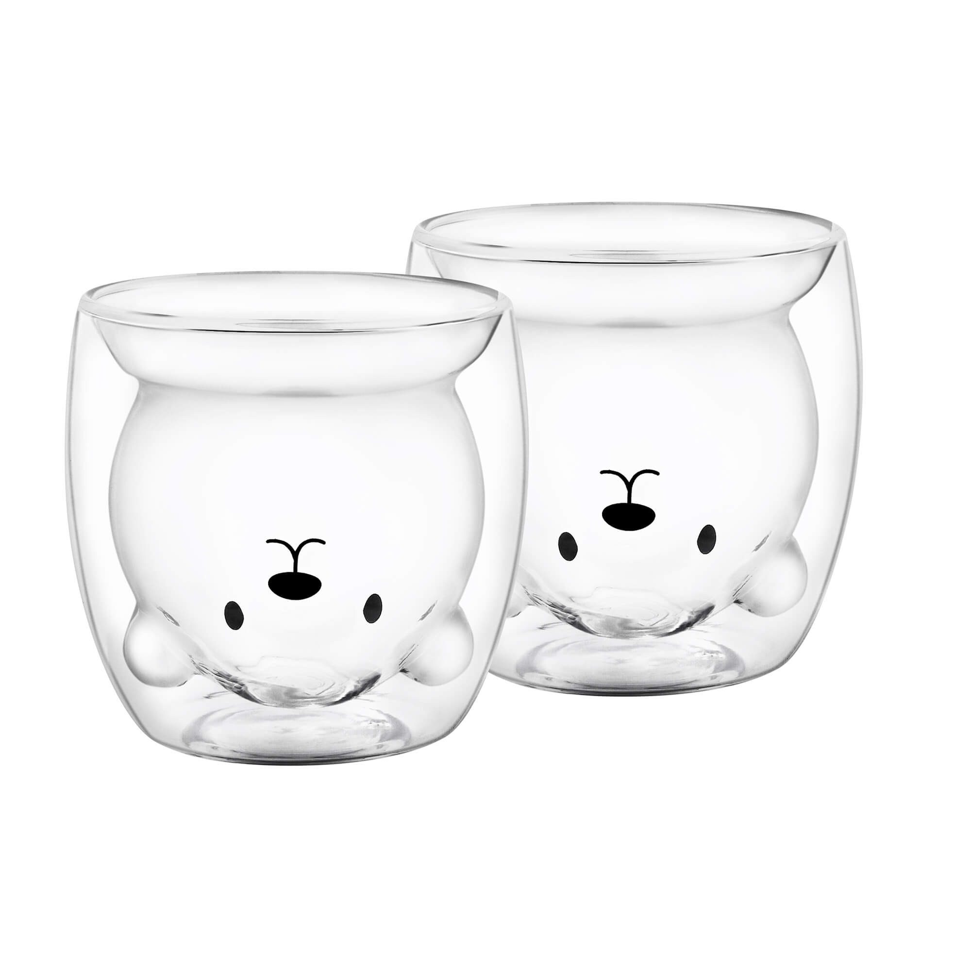 GRÄWE Glas GRÄWE Doppelwandige-Thermogläser, 250ml, 2er Set, Motiv Bär, Glas