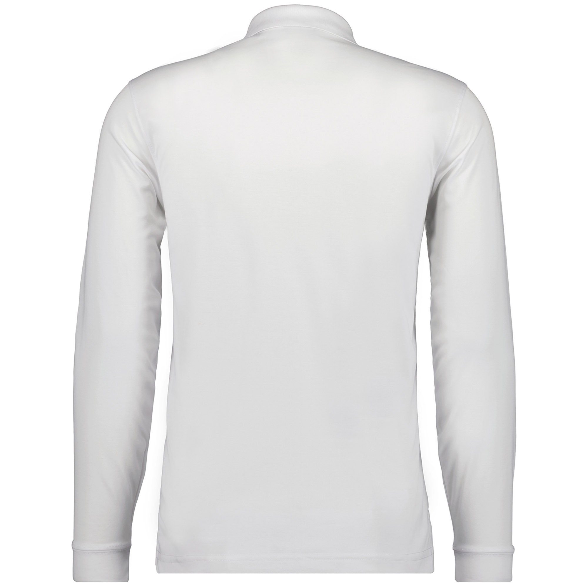 RAGMAN Poloshirt Herren Langarm-Poloshirt Knit Polo Knopf - Soft Weiß