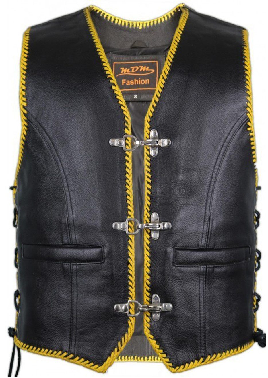 MDM Motorradweste Herren Motorrad Kutte Lederweste günstig online kaufen