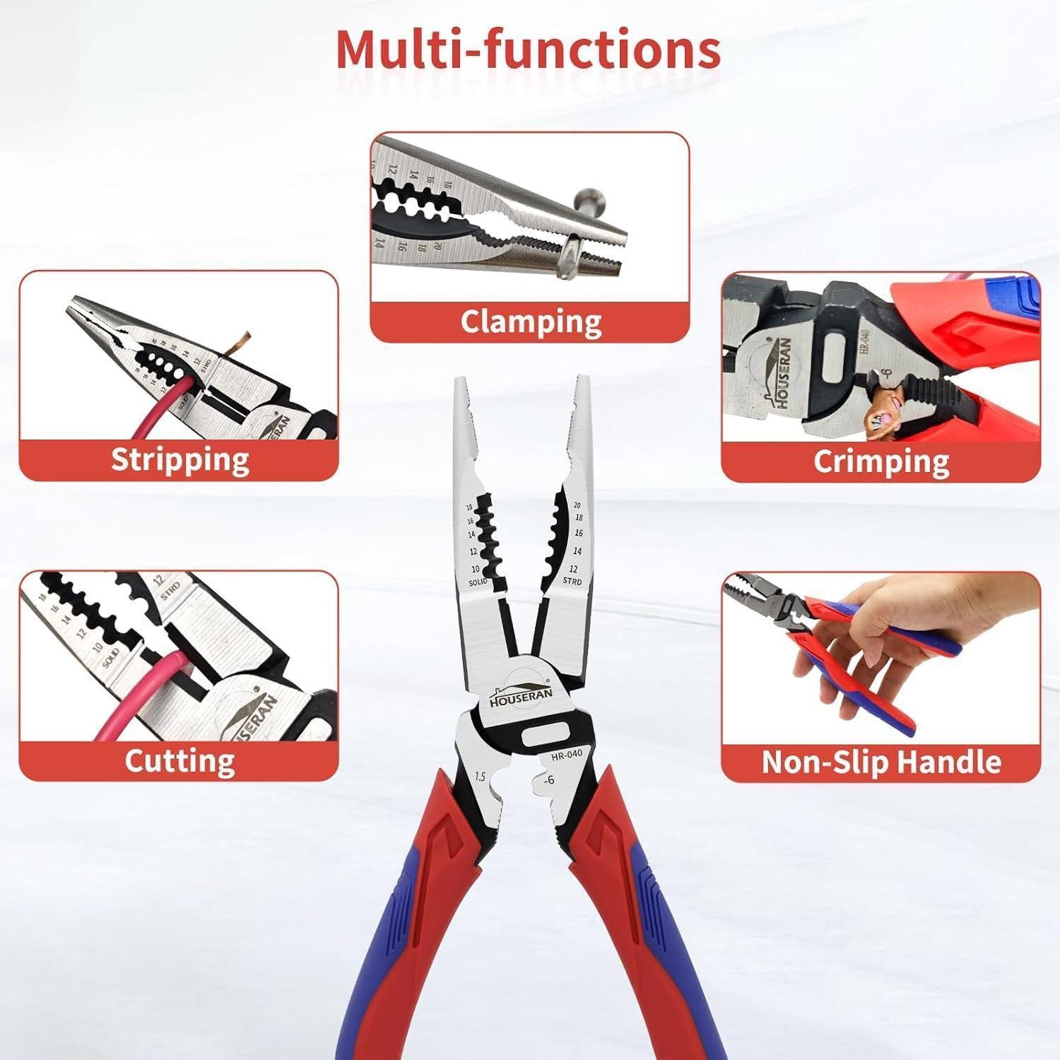 LuxusKollektion Spitzzange Spitzzange 3in1 Kohlenstoffstahl Abisolieren TPR Griff 1pcs