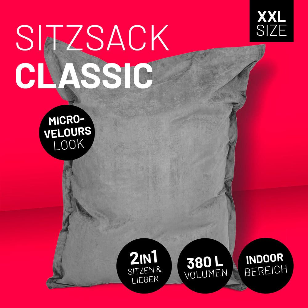 Lumaland Sitzsack Luxury Riesensitzsack XXL Bodenkissen, 380L 140x180cm was günstig online kaufen