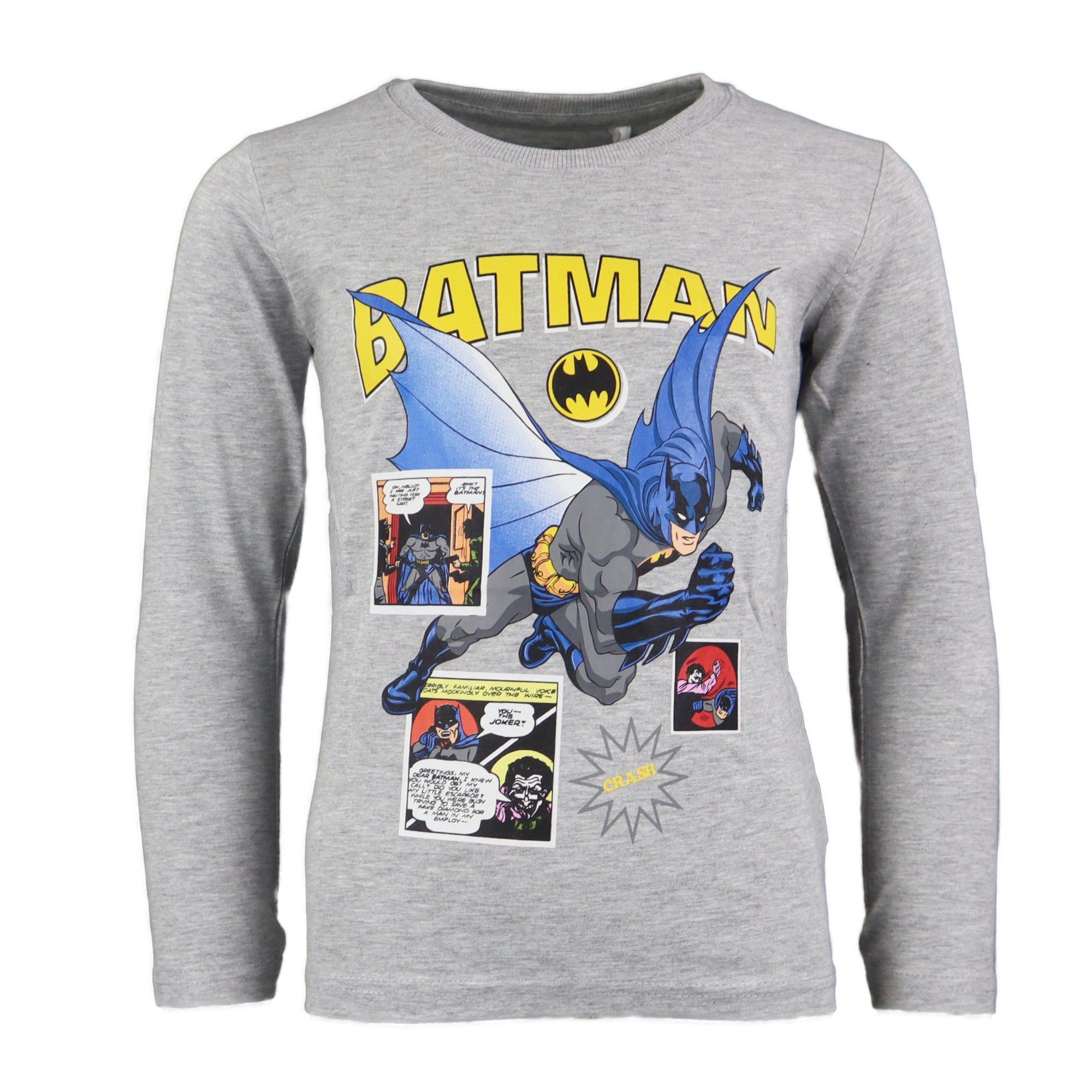 DC Comics Langarmshirt »Batman Kinder Jungen Shirt« Gr. 104 bis 134,  Schwarz oder Grau online kaufen | OTTO