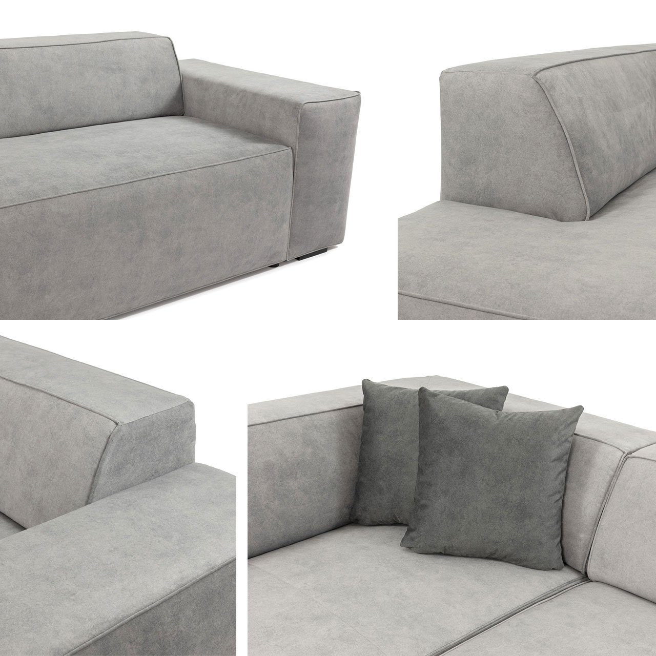 Kissen-Set, Cord, mit Polsterecke, Eckcouch Poso MIRJAN24 29 L-Form Sofa Lordin Polstersofa, Ecksofa Couch,