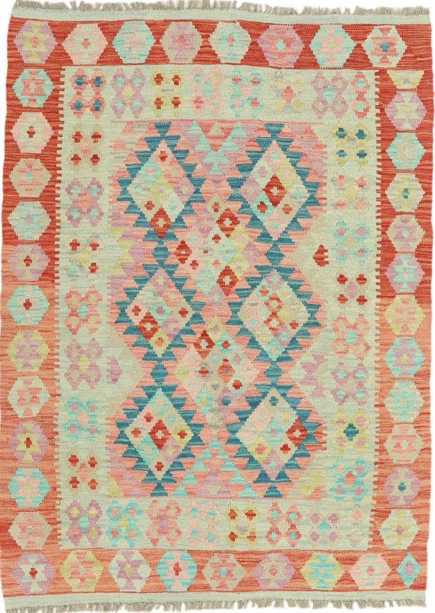 Orientteppich Kelim Afghan 122x165 Handgewebter Orientteppich, Nain Trading, rechteckig, Höhe: 3 mm