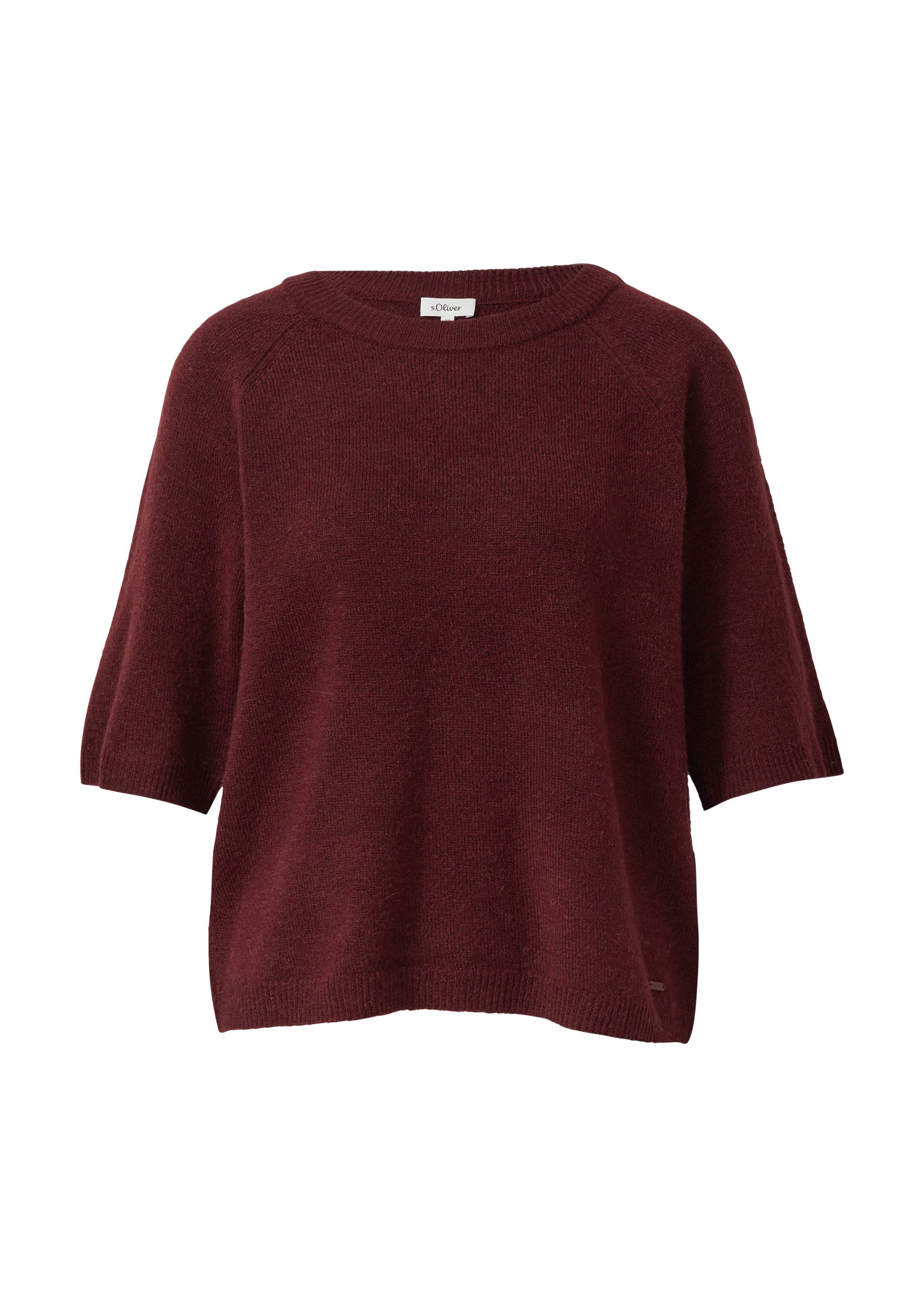 s.Oliver Kurzarmpullover Strickpullover Kurzarmpullover aus Alpakamix