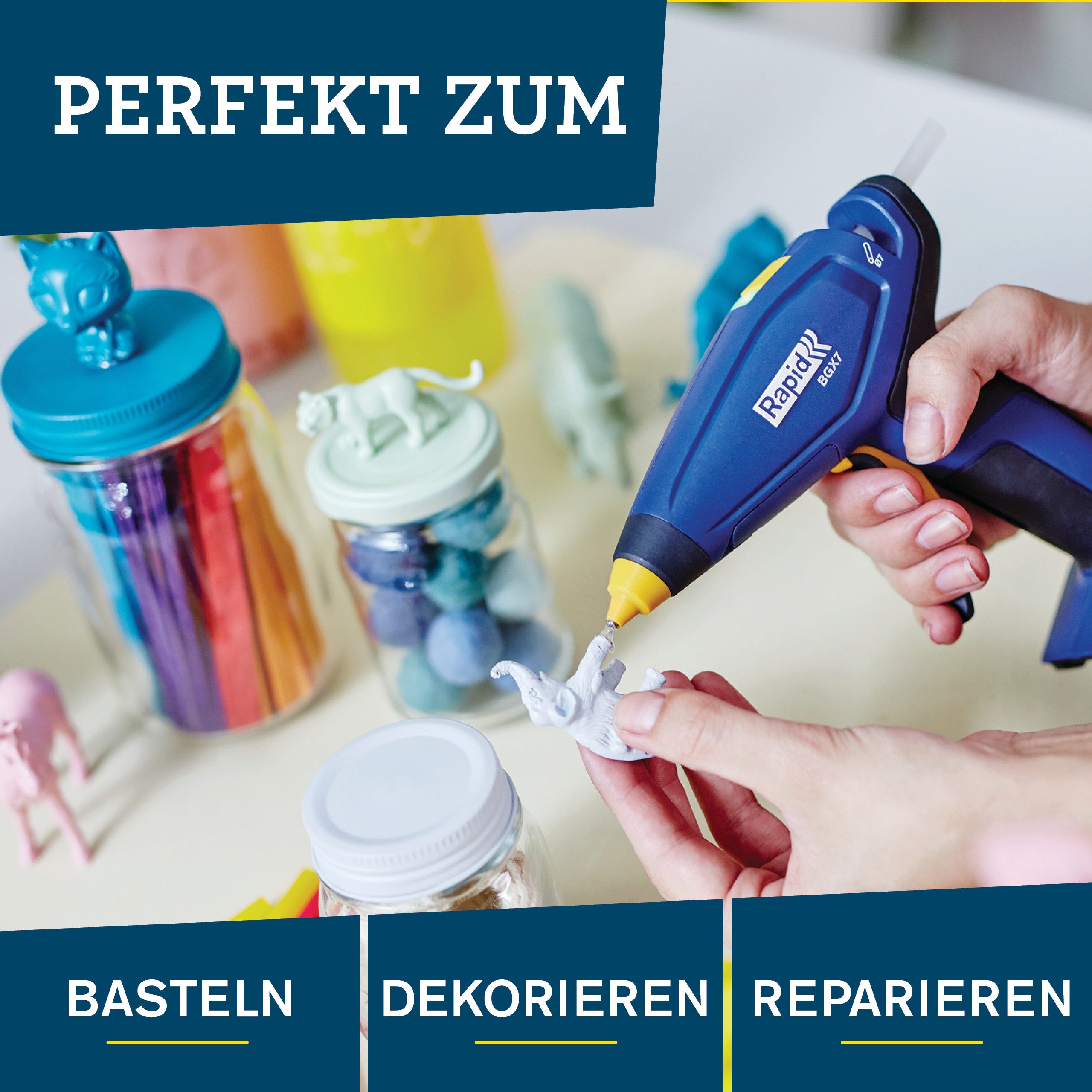 Rapid Heißklebestift Klebesticks Ø7mm Transparent 100 Stück Universal Klebepatronen 5001736, (100 St)