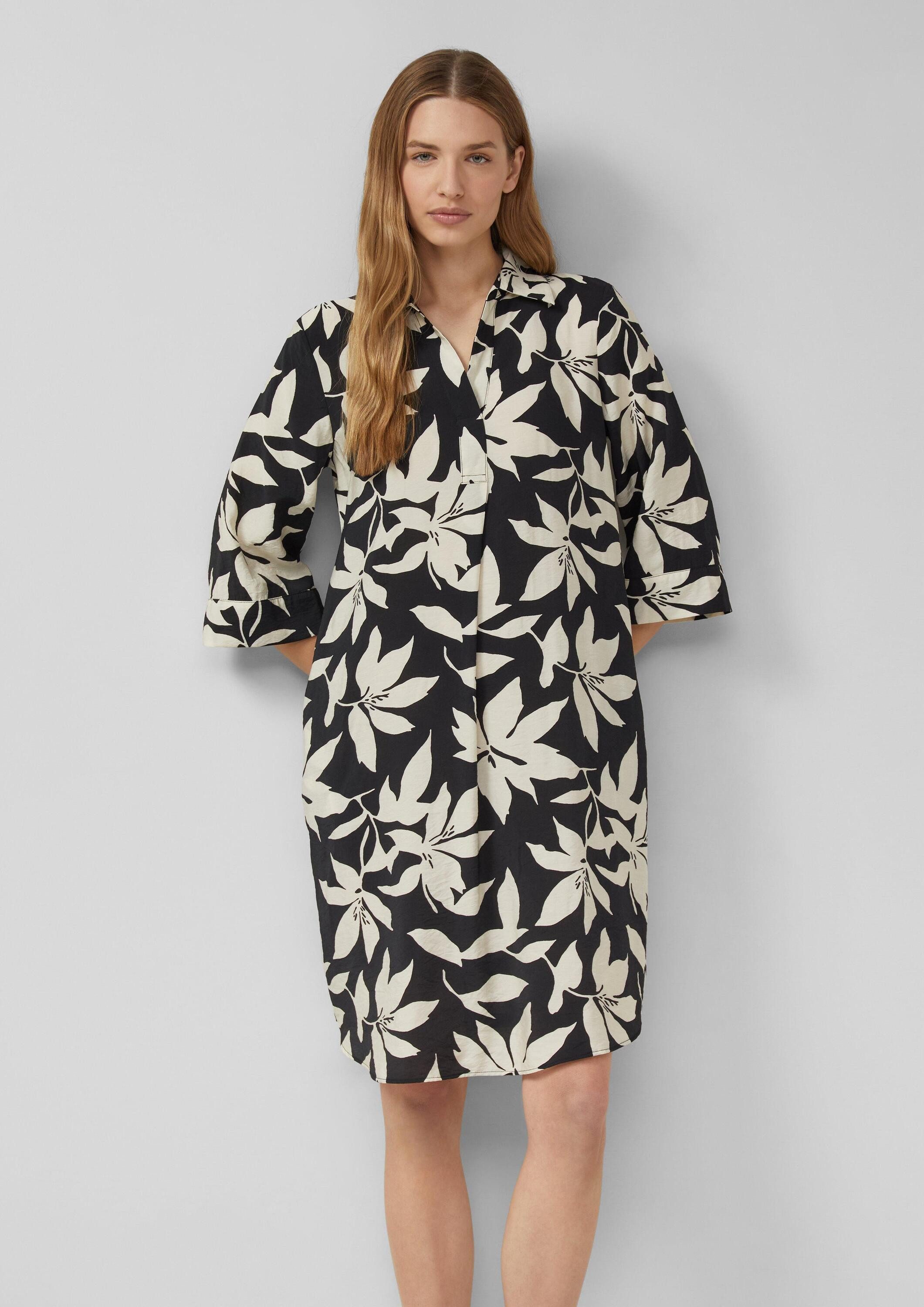 s.Oliver Minikleid Kleid Gemustertes Kleid aus Viskosemix mit Eingrifftaschen