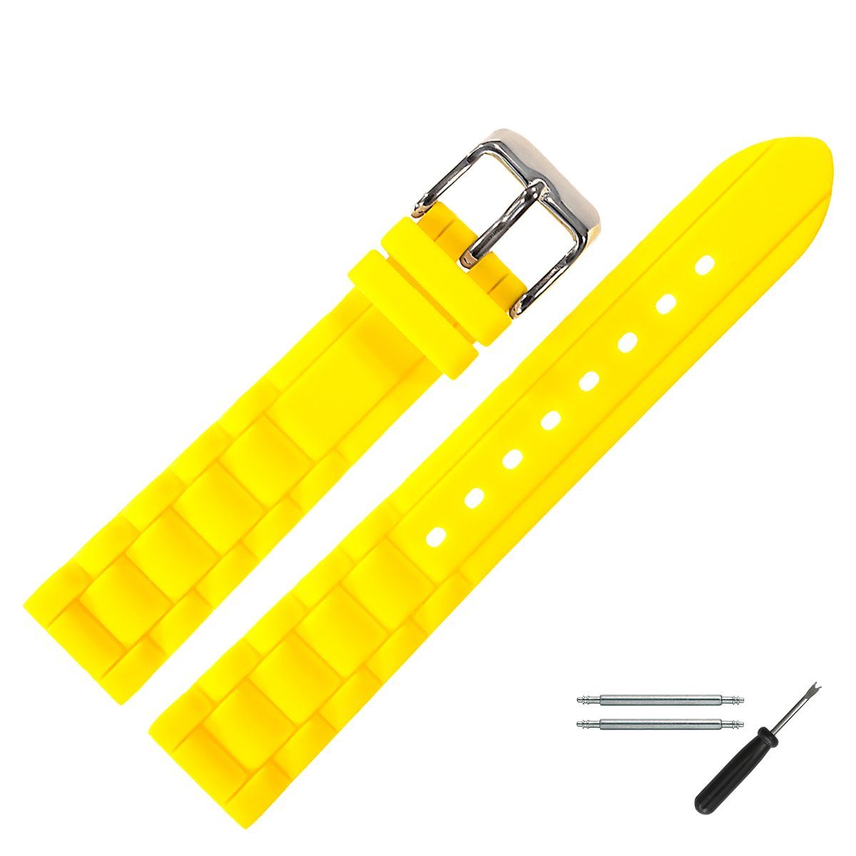 MARBURGER Uhrenarmband 18mm Kunststoff Silikon Gelb günstig online kaufen