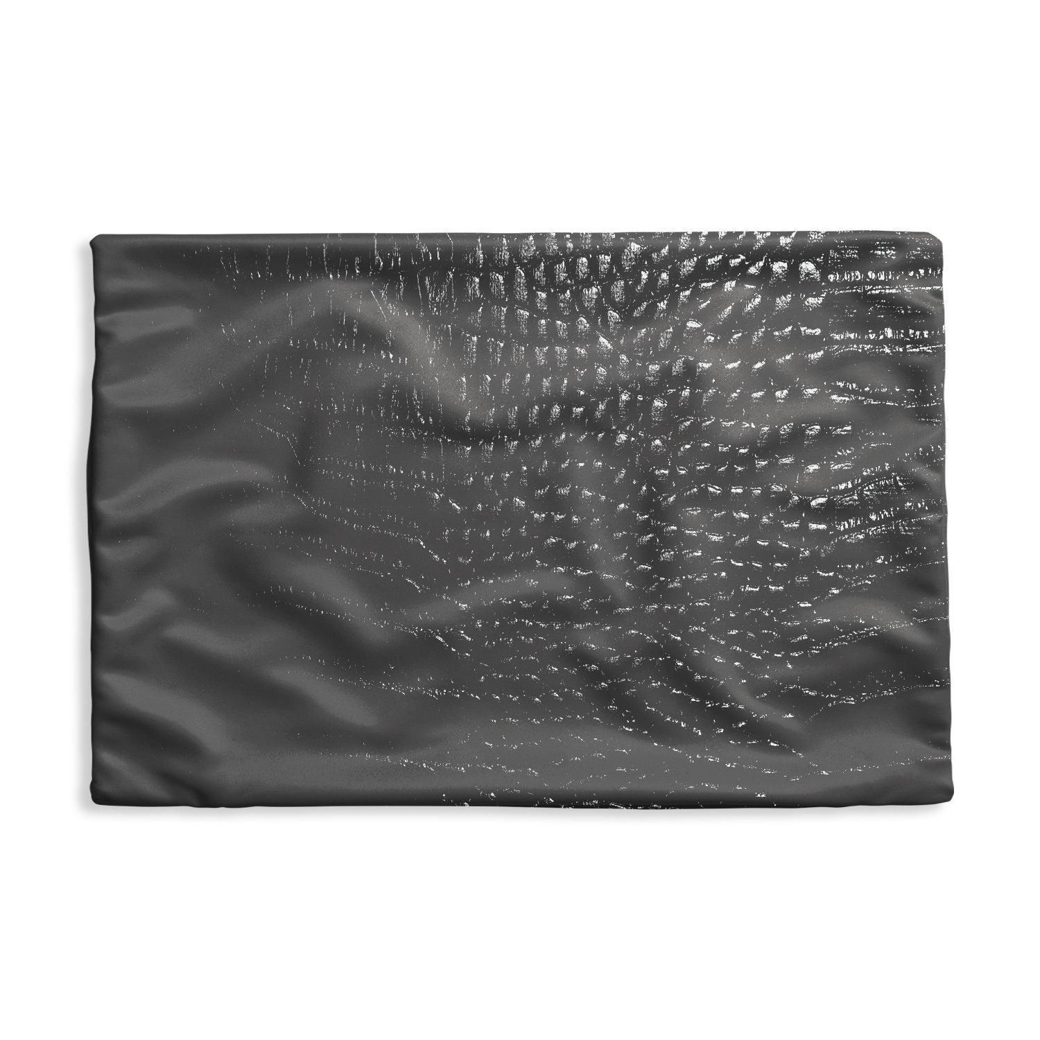 MuchoWow Dekokissen Leder - Textur - Schwarz - Grau, Kissenbezug für Sofa, Dekorationkissen, Kissenhüllen, 50x30 cm