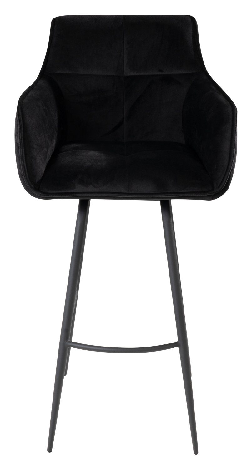 Home4You Barhocker, Schwarz, Samt, Metallgestell, 360 günstig online kaufen