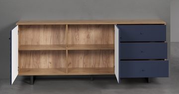 trendteam Sideboard Sideboard Sentra, Dark Blue / Artisan Eiche