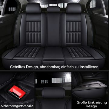 MAEREX Autositzbezug, 5 Sitz Elegant Autositzbezüge Schonbezüge Komplettset, Kunstleder, wasserdciht Universal