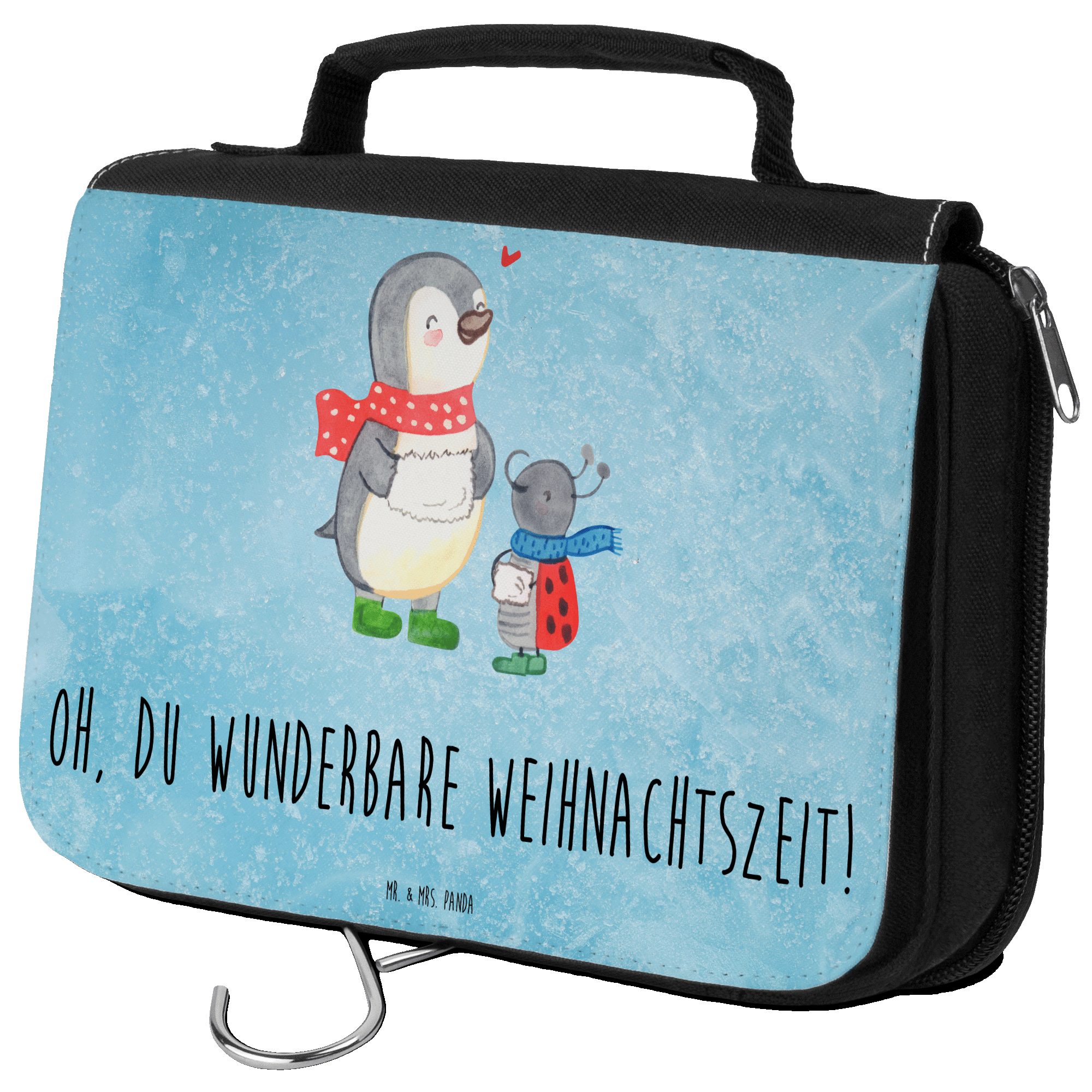 Zum Weihnachten Mrs. Geschenk, Kulturbeutel Smörle - (1-tlg) Winterzeit Aufhän Panda Eisblau - Grüße, Mr. &