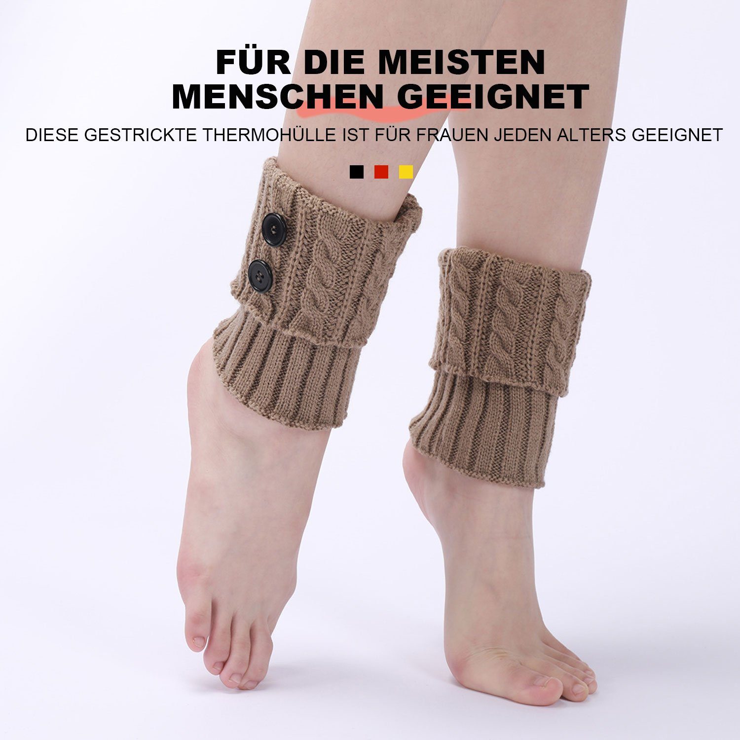 für MAGICSHE Legwarmer Beinstulpen Stulpen Stiefel Beinwärmer Gestrickte Khaki