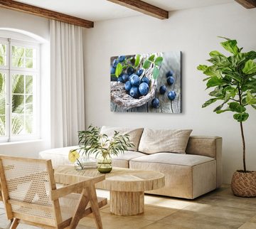 Sinus Art Leinwandbild 120x80cm Wandbild auf Leinwand Blaubeeren Früchte Küche Fotokunst Kuns, (1 St)