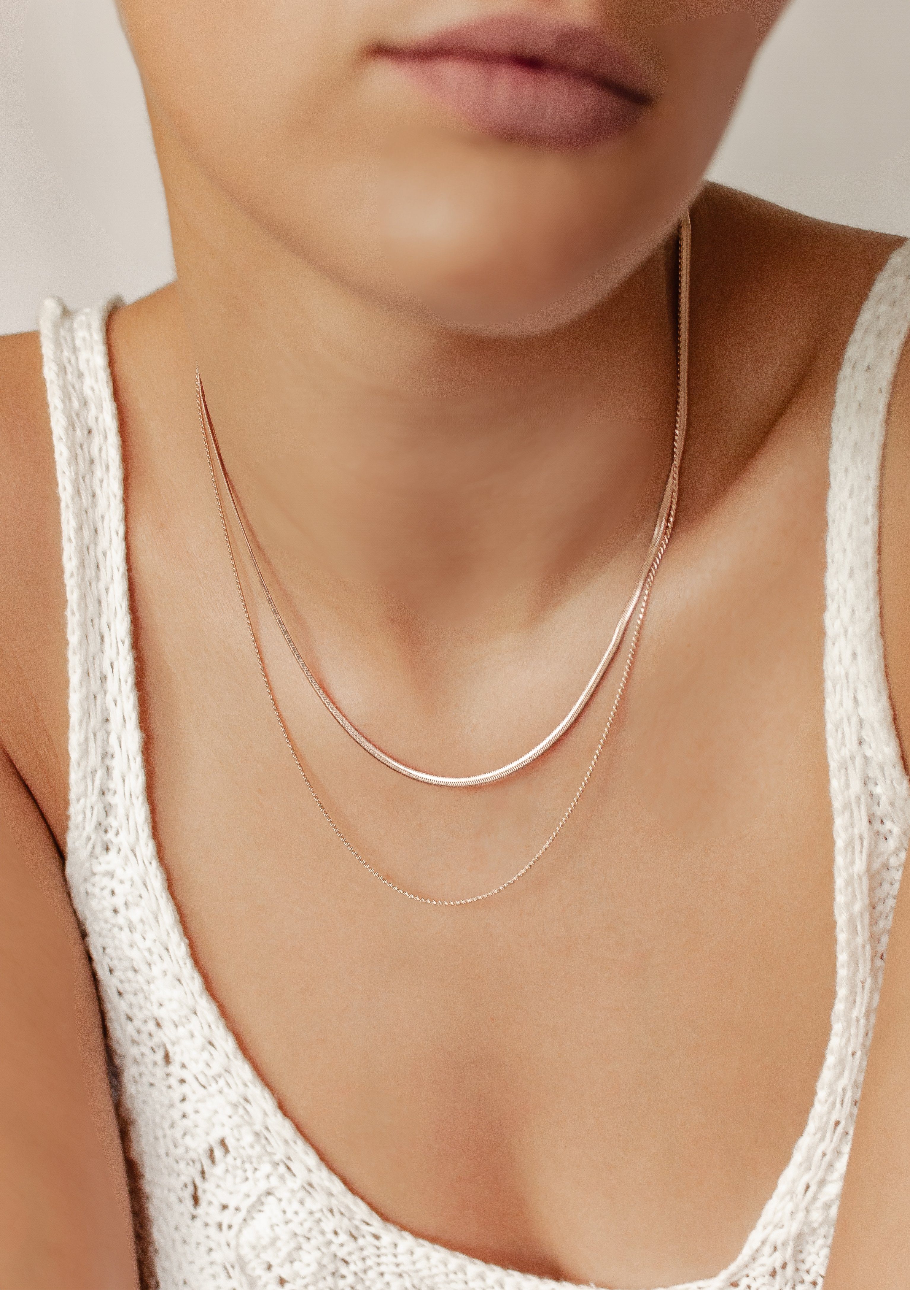 Hey Happiness Edelstahlkette Damen Layer mehrschichtig, Kordel Schlange Ket günstig online kaufen