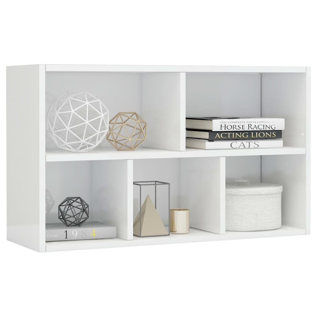 Bücherregal/Sideboard Hochglanz-Weiß vidaXL 1-tlg. Holzwerkstoff, Bücherregal 50x25x80 cm