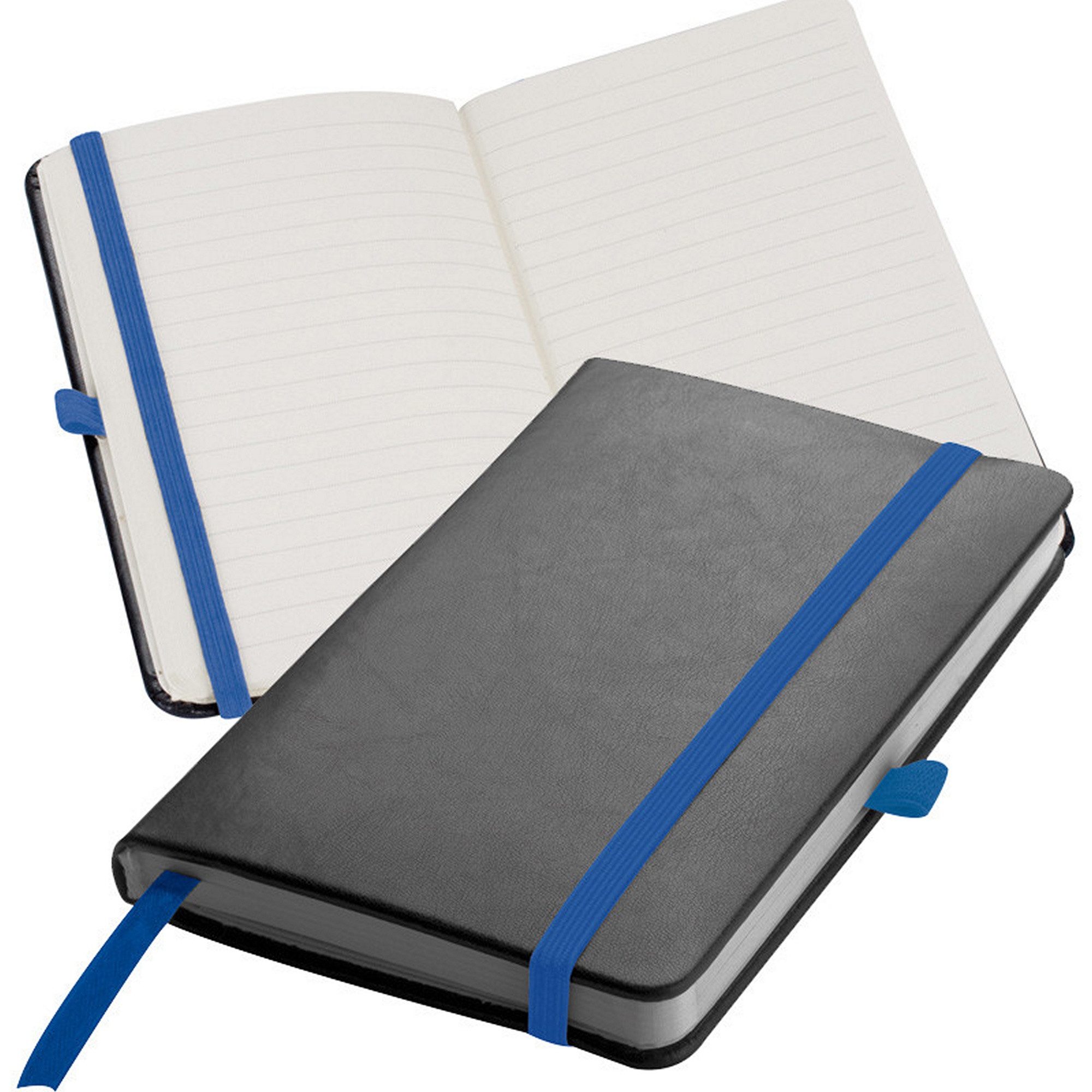 Macma Notizbuch Notizbuch / DIN A6 / 160 Seiten / Farbe: schwarz mit blauen Lesebändch