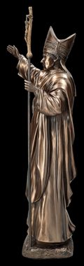 Figuren Shop GmbH Dekofigur Heiligenfigur - Papst Johannes Paul II bronziert - christliche Dekofig
