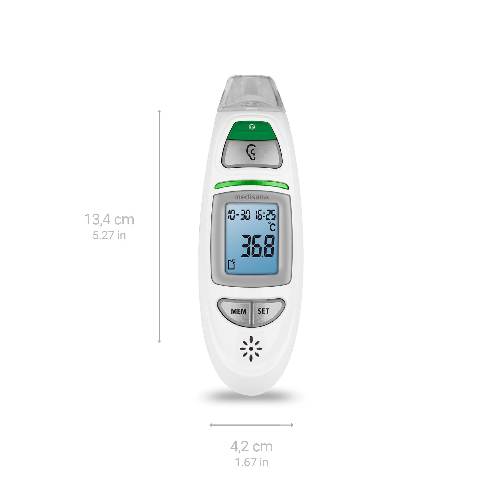 medisana Infrarot-Fieberthermometer TM 750, misst Stirn, Ohr und Umgebungstemperatur, Flüssigkeiten, Oberflächen