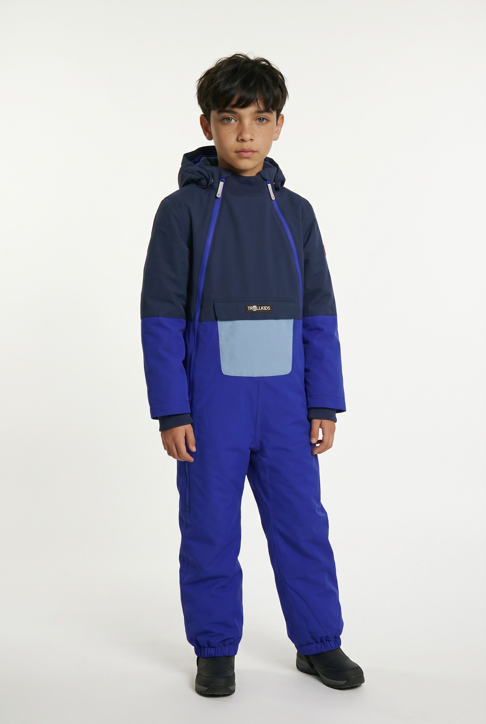 TROLLKIDS Schneeoverall KIDS NARVIK SNOWSUIT sportlicher Look, Schneeoverall für Kinder, aus Polyester