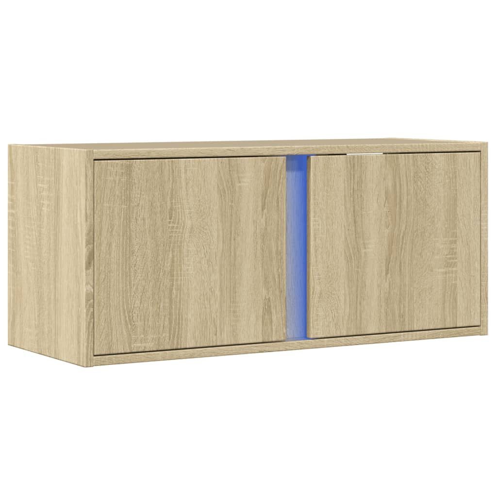 vidaXL TV-Wand TV-Wandschrank mit LED-Beleuchtung Sonoma-Eiche günstig online kaufen