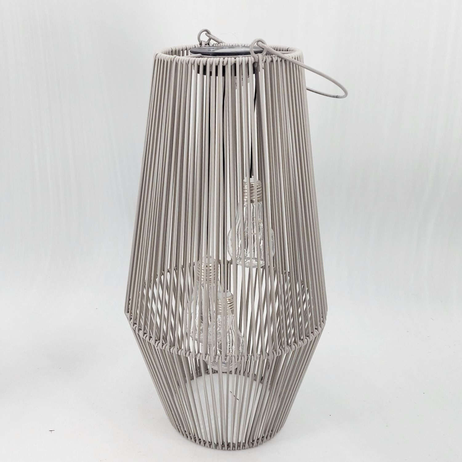 formano LED Tischleuchte Rattan-Optik, LED, Solarbetrieben, Grau, Bänder, H: 45cm