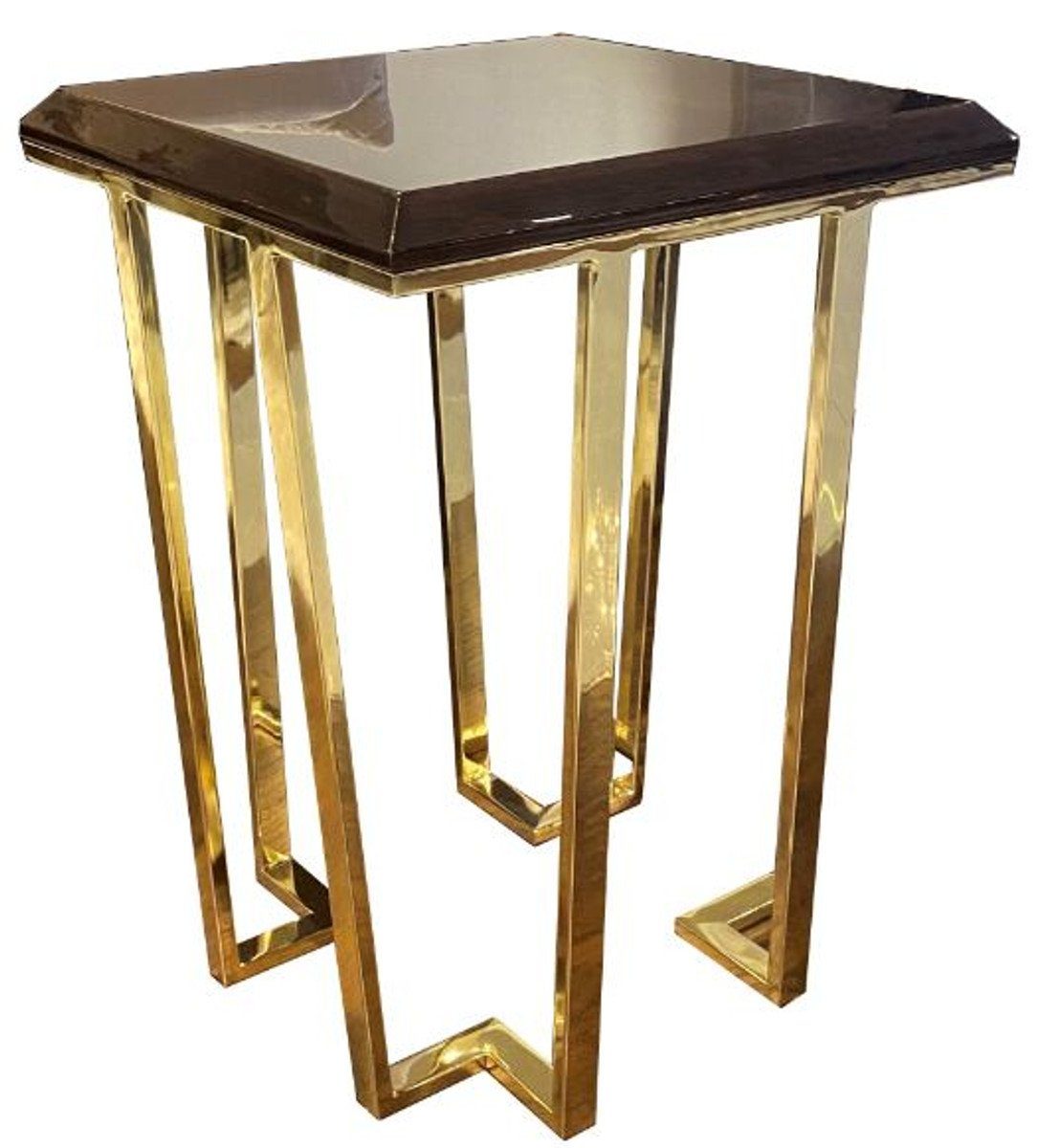 Casa Padrino / Art Möbel 68 - Art Deco Gold Deco H. Luxus Beistelltisch Beistelltisch cm Dunkelbraun 50 x 50 x