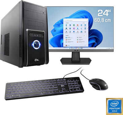 CSL Speed V21813 PC-Komplettsystem (24", Intel® Pentium Gold G6400, 8 GB RAM, 500 GB SSD)