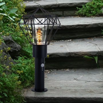 Globo Sockelleuchten, Leuchtmittel nicht inklusive, Stehleuchte Außenlampe Wegeleuchte Bewegungsmelder Edelstahl H 50 cm