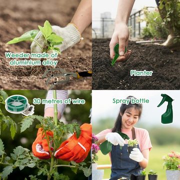 Clanmacy Gartenpflege-Set 12-Teilig Gartenwerkzeug aet Hand-Gartengerate Schere Pflanzset