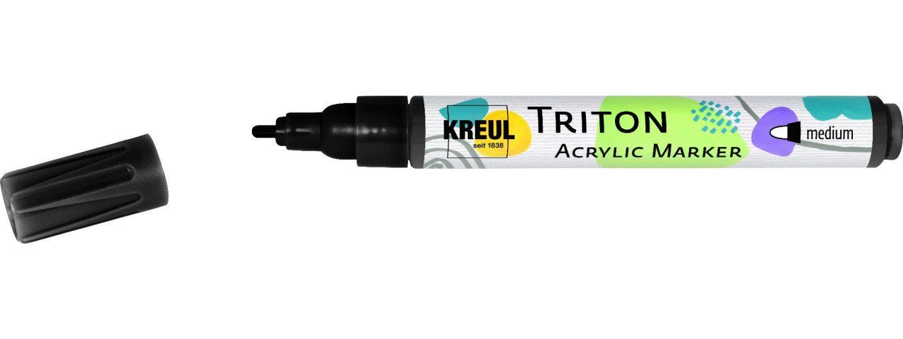 Kreul Marker schwarz Flachpinsel Acrylic Triton medium Kreul
