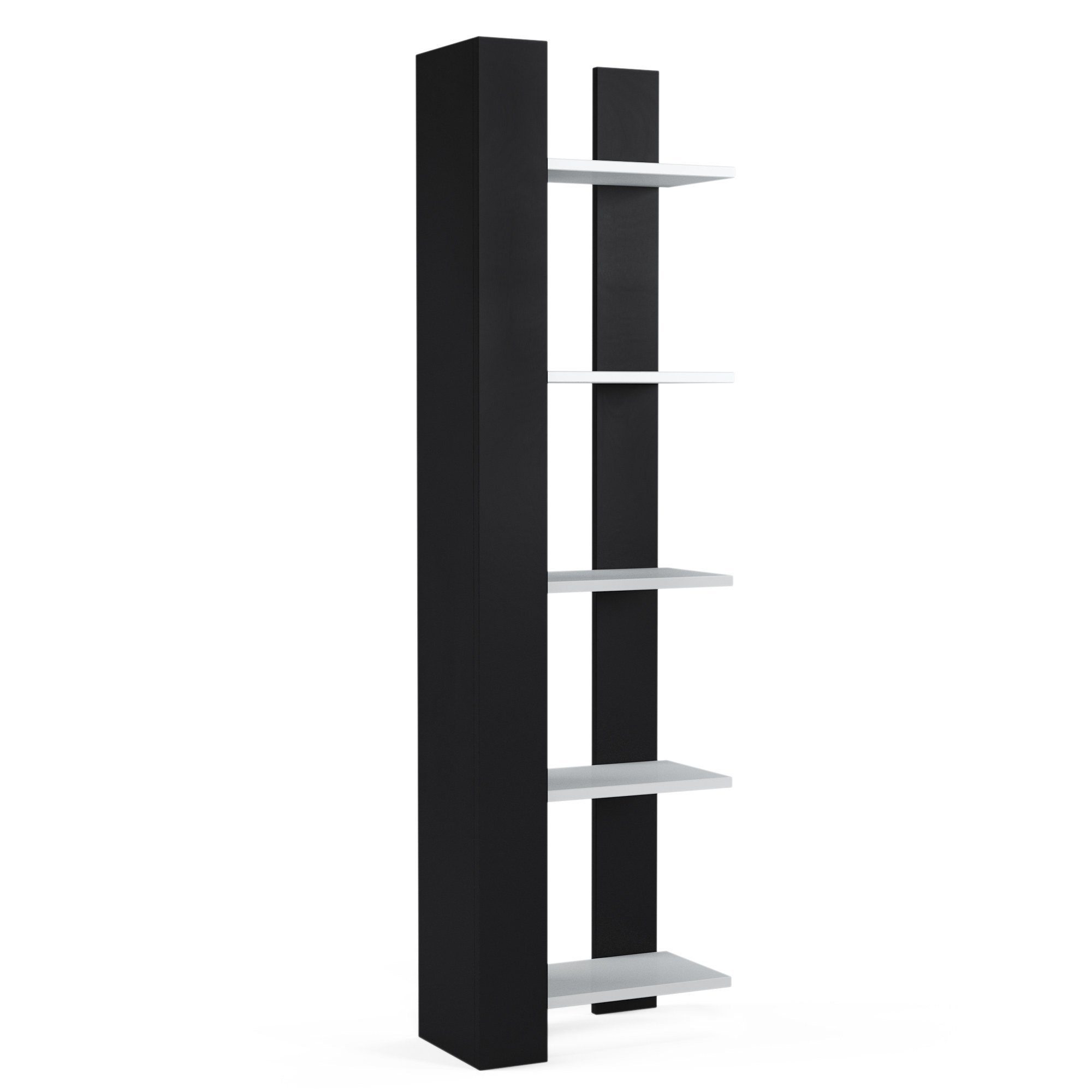 Bücherregal Bücherregale, Reeta Skye cm Decor 160x45x25,6 Weiß,Schwarz, MNM,