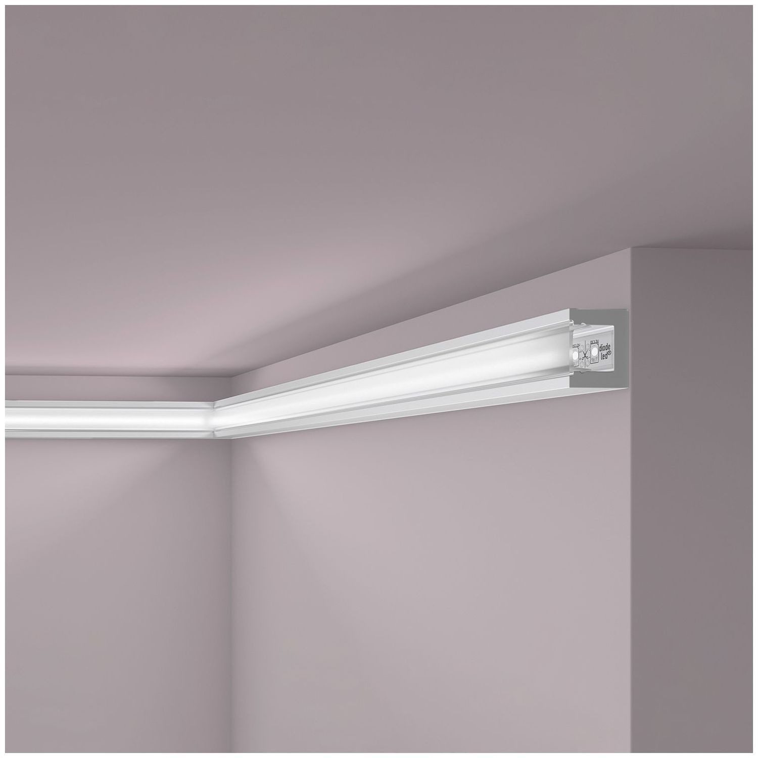 NOËL & MARQUET by nmc Deckenleiste NMC IL12 WALLSTYL Eckleiste Stuckleiste Indirekte Beleuchtung 2m, kleben, Extrudiertes Polystyrol (HDPS), Eckleiste, 1-St., 1 x Stuckleiste, Zierleiste Stuckleiste für Indirekte Beleuchtung grau, vorgrundiert