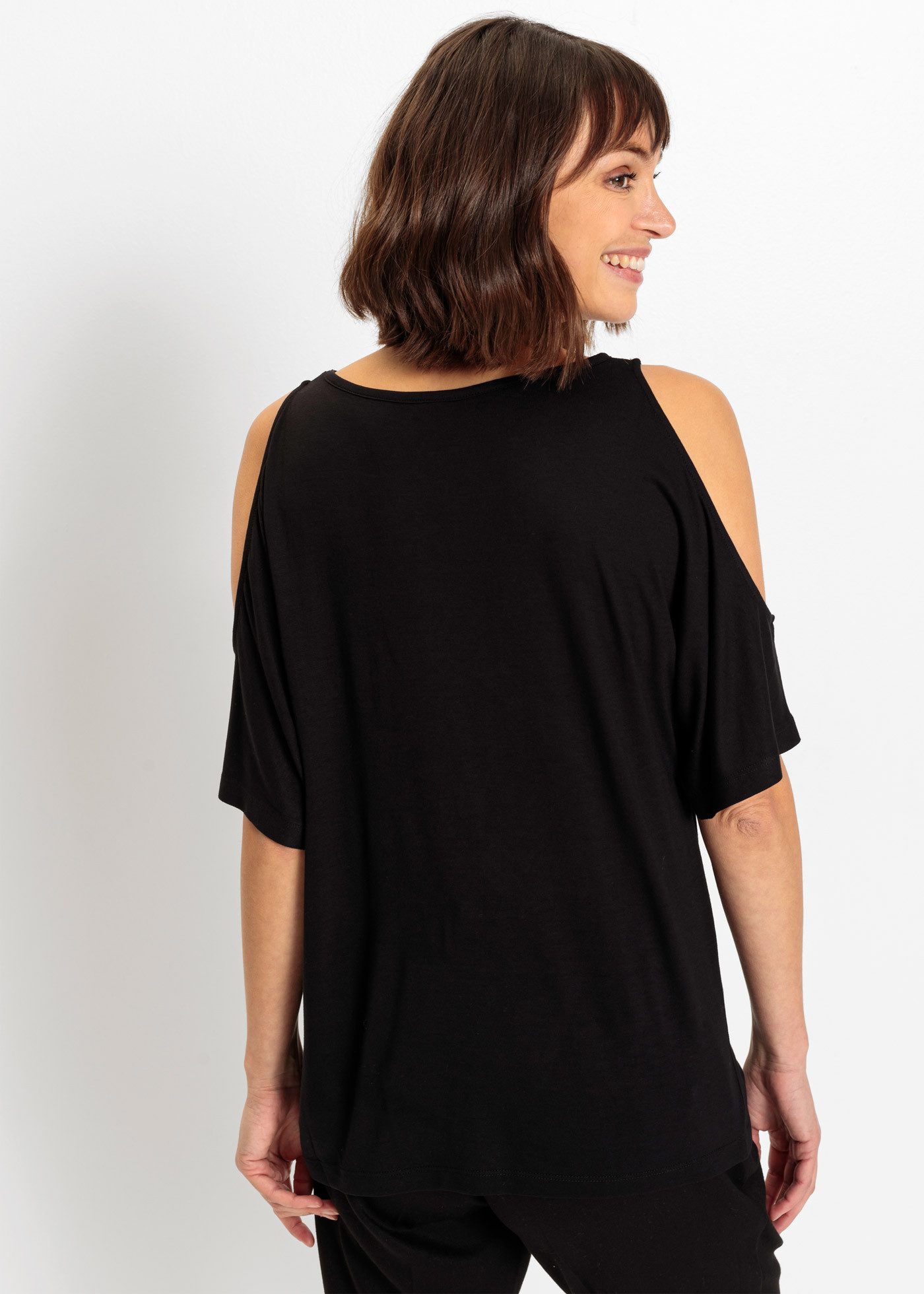 bonprix T-Shirt Cold-Shoulder-Shirt aus Viskose günstig online kaufen
