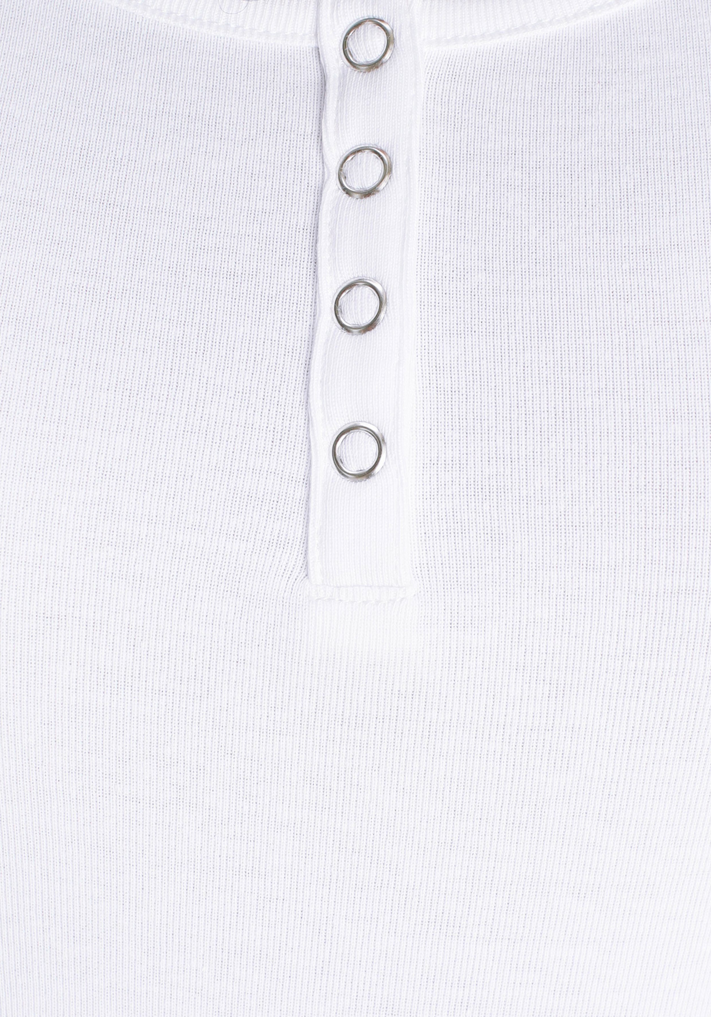 Knopfleiste mit 2-tlg) vorne T-Shirt H.I.S schwarz-weiß (Set,
