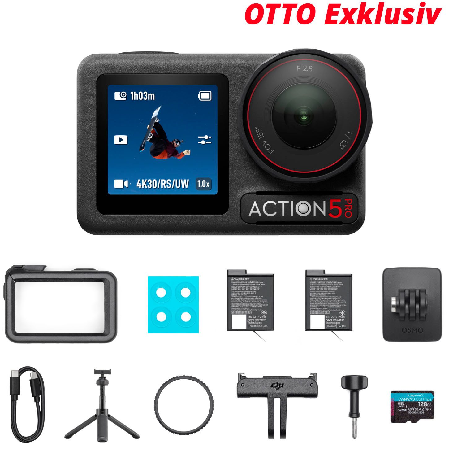 DJI Osmo Action 5 Pro Advanced Combo - OTTO Exklusiv-Bundle Camcorder (4K Ultra HD, WLAN (Wi-Fi), Bluetooth)