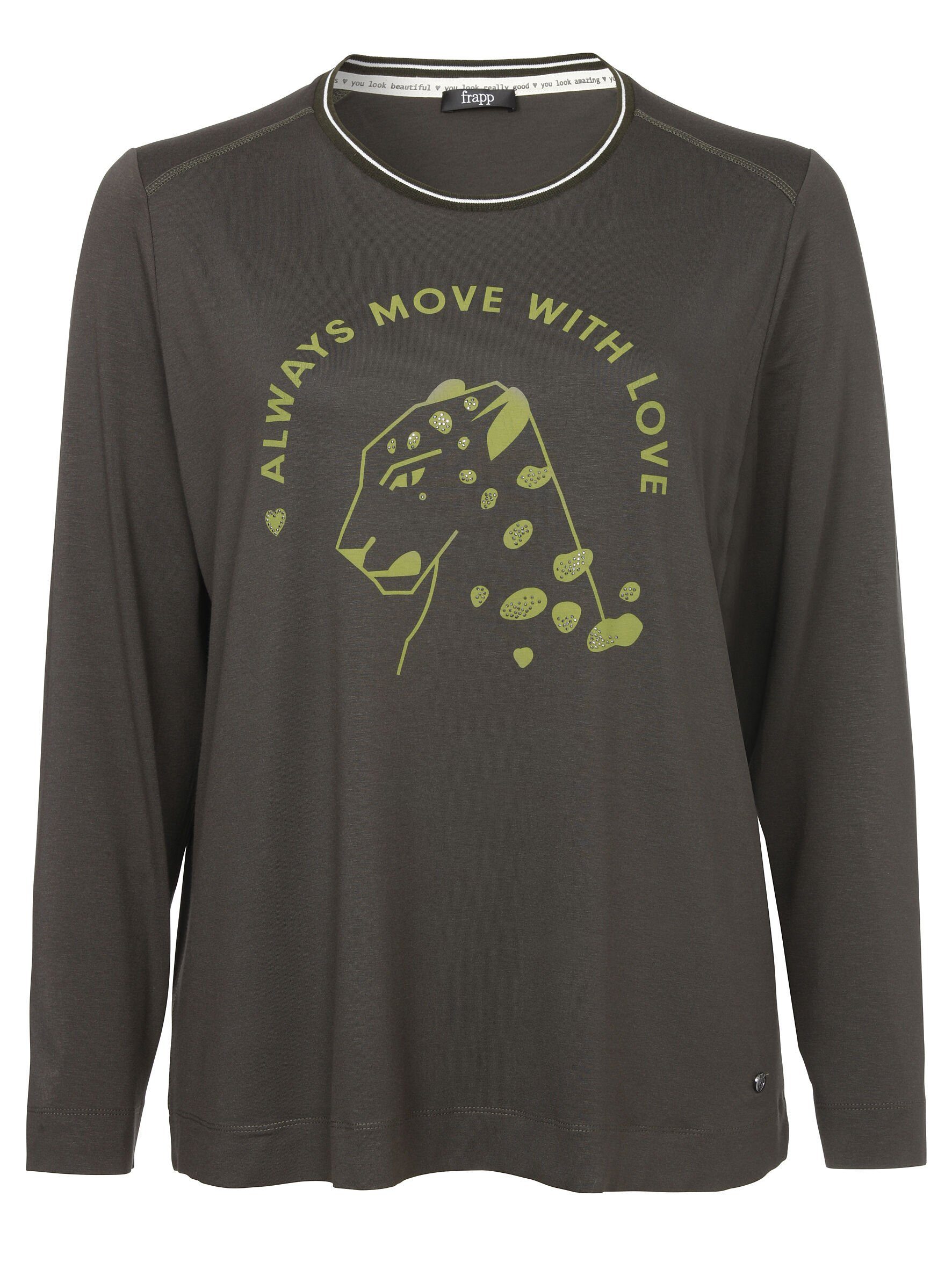 FRAPP Langarmshirt Jugendliches Langarmshirt mit Ziernähten (1-tlg) hautfreundliche Viskosemischung