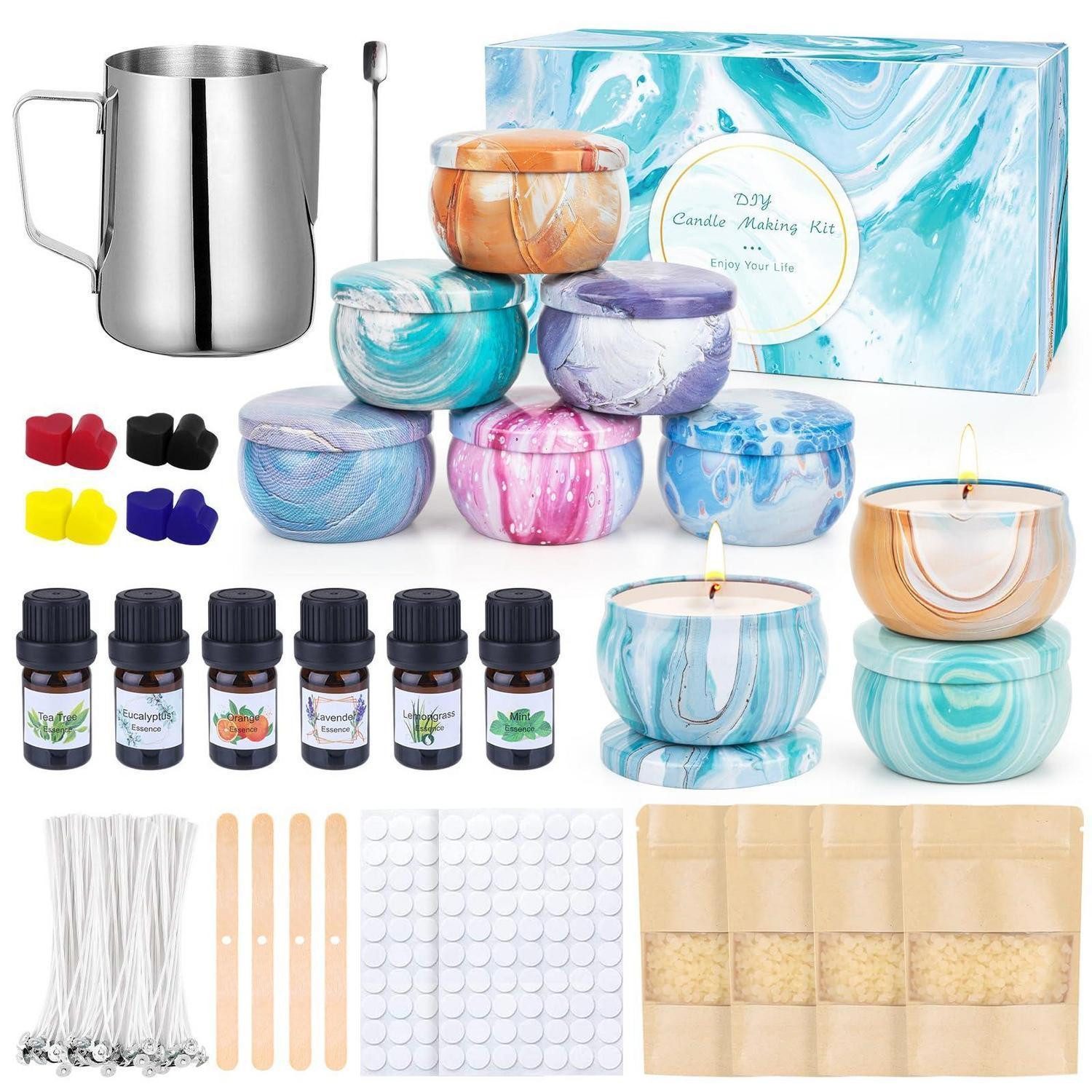 LuxusKollektion Duftkerze Kerzen-Set DIY mit Bienenwachs & Duftölen