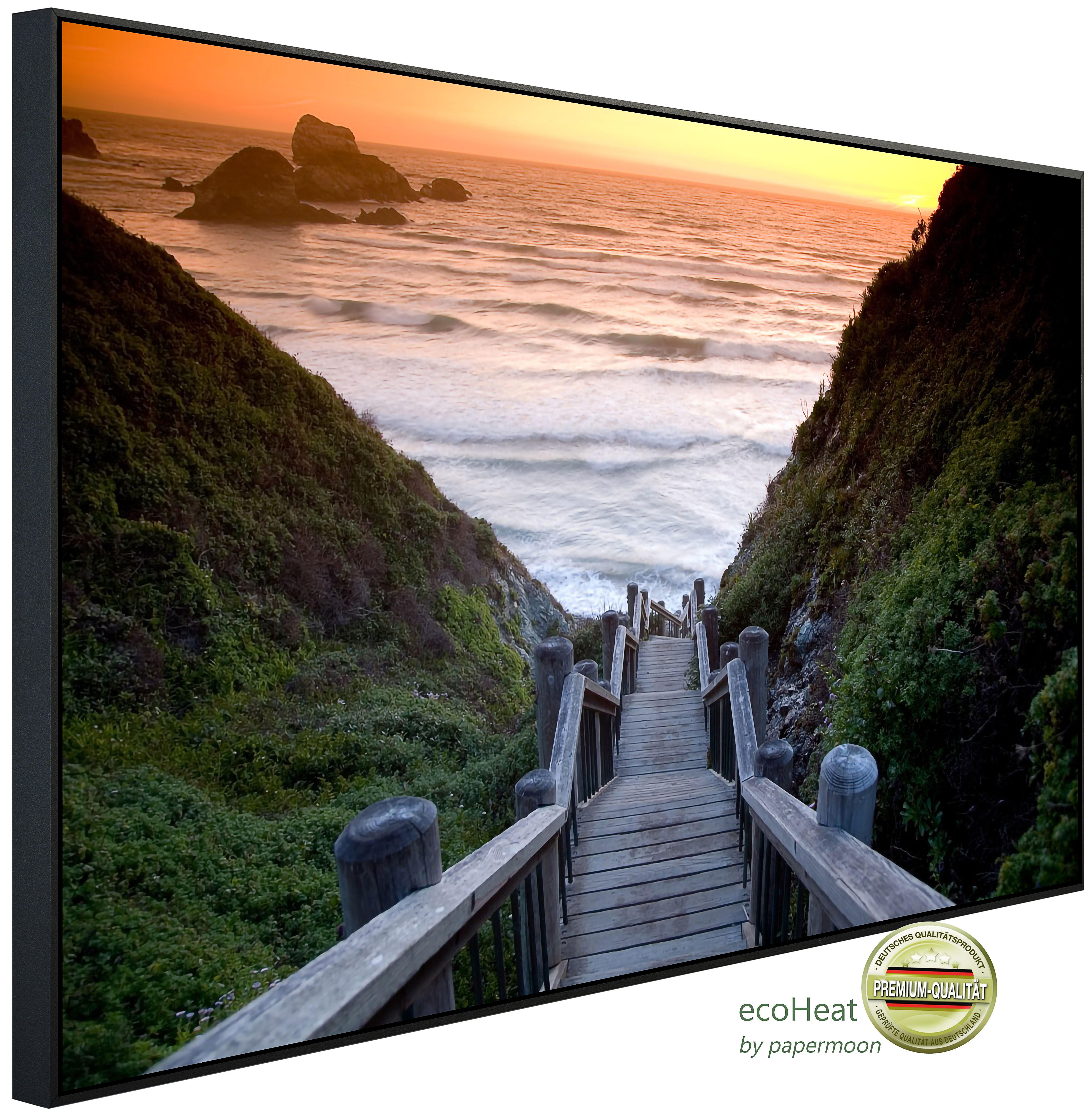 Papermoon Infrarotheizung INFRAROT-BILD-HEIZUNG, Strandtreppe, TÜV-Rheinland/GS zertifiziert, angenehme Strahlungswärme
