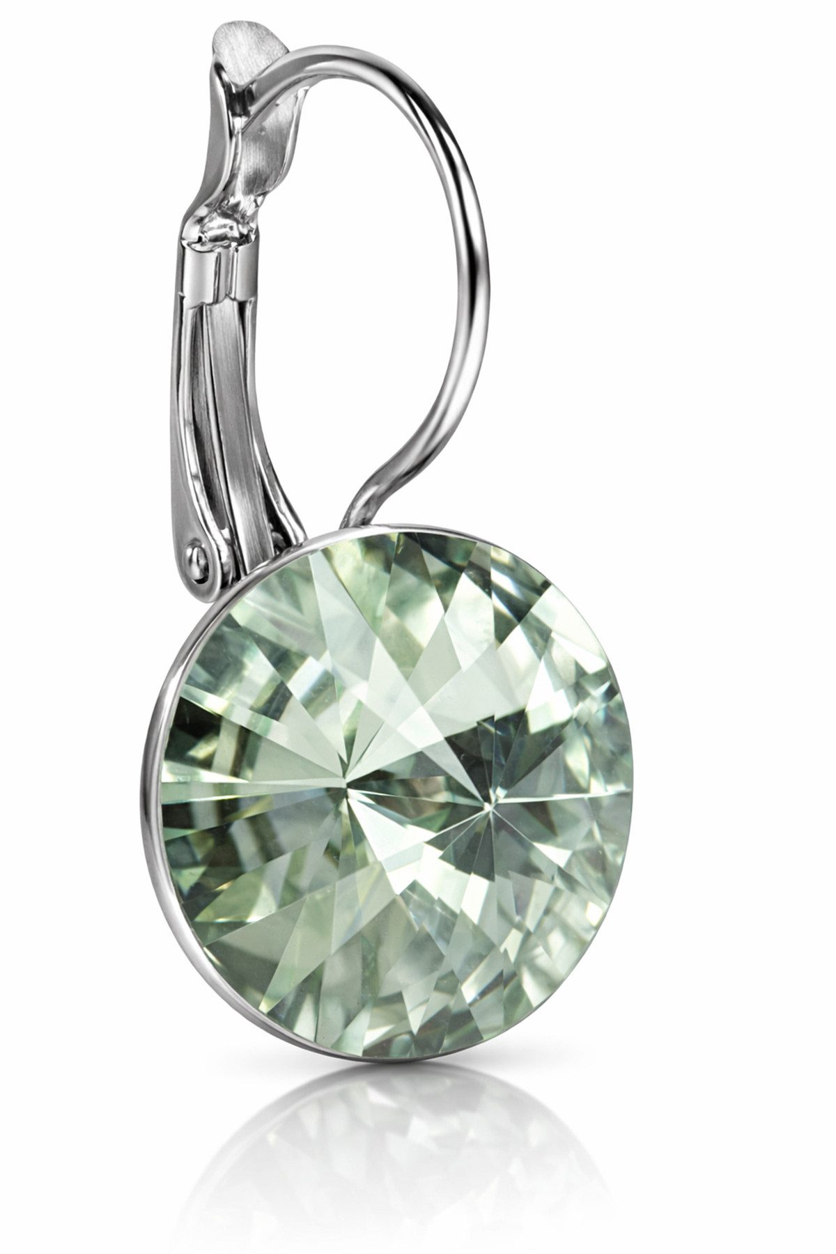 LUISIA® Paar Ohrhänger Silberne Ohrringe "Rivoli" mit 12 mm Kristallen von Swarovski® (2-tlg., inkl. Schmuckbox), Große Farbauswahl – Bild 2 von 5