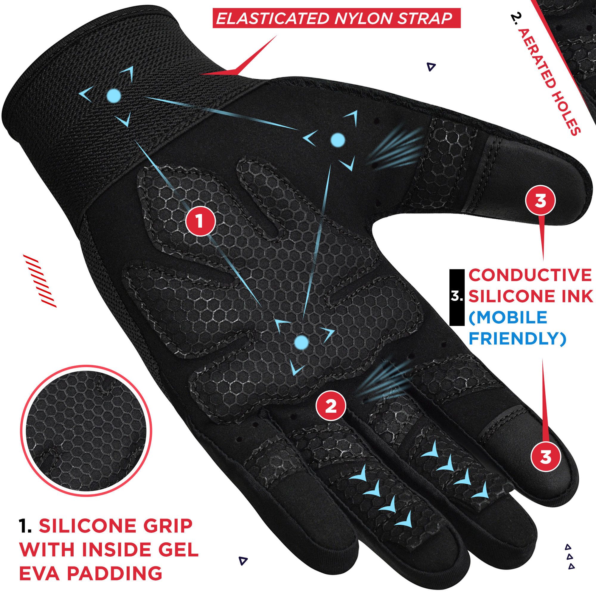 RDX Trainingshandschuhe RDX Fitness Handschuhe Full Finger Frauen Männer Gewichtheben Training